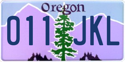 OR license plate 011JKL