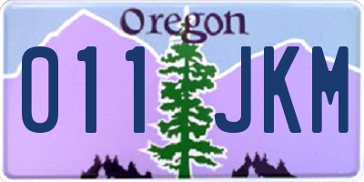 OR license plate 011JKM