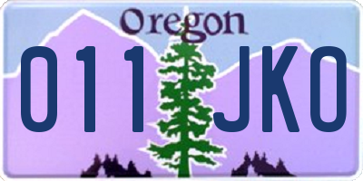 OR license plate 011JKO