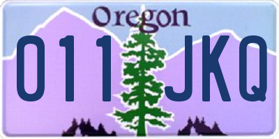 OR license plate 011JKQ