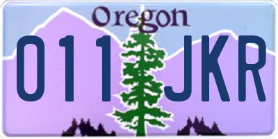 OR license plate 011JKR