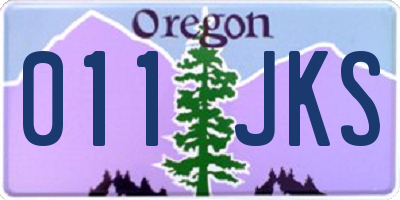 OR license plate 011JKS