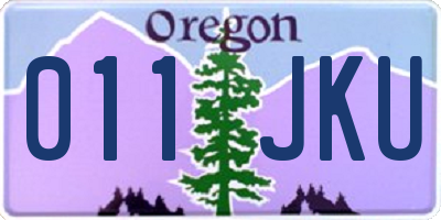 OR license plate 011JKU