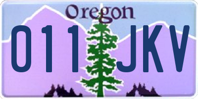OR license plate 011JKV