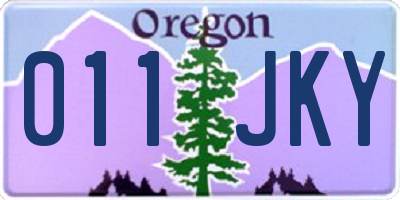 OR license plate 011JKY
