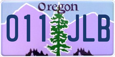 OR license plate 011JLB