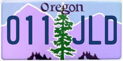 OR license plate 011JLD