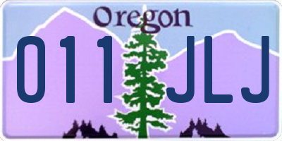 OR license plate 011JLJ