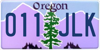 OR license plate 011JLK
