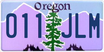 OR license plate 011JLM