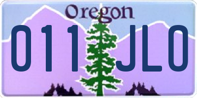 OR license plate 011JLO