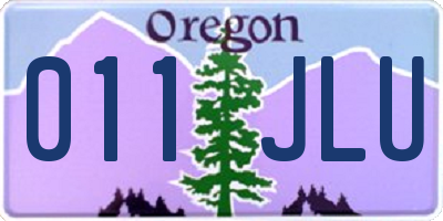 OR license plate 011JLU