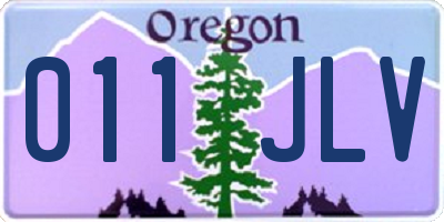 OR license plate 011JLV