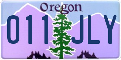 OR license plate 011JLY