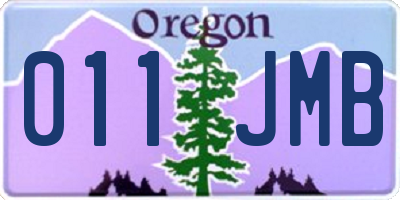 OR license plate 011JMB