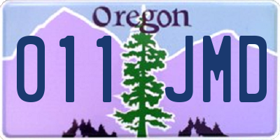OR license plate 011JMD