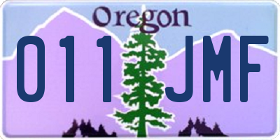 OR license plate 011JMF