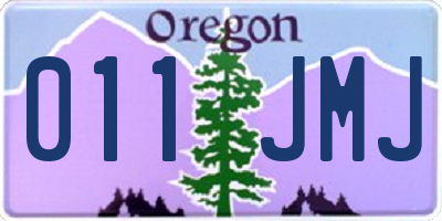 OR license plate 011JMJ