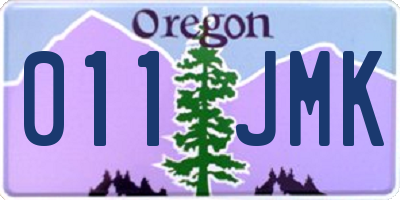 OR license plate 011JMK