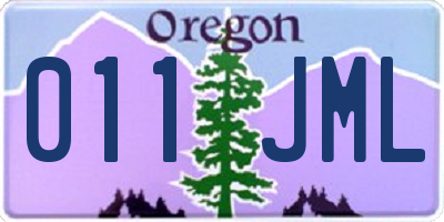 OR license plate 011JML