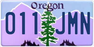 OR license plate 011JMN
