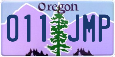 OR license plate 011JMP