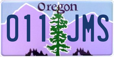 OR license plate 011JMS