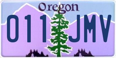 OR license plate 011JMV