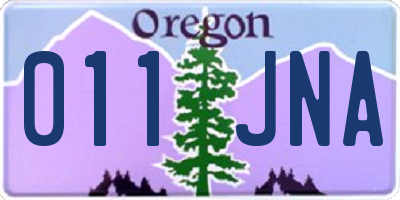 OR license plate 011JNA