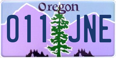 OR license plate 011JNE