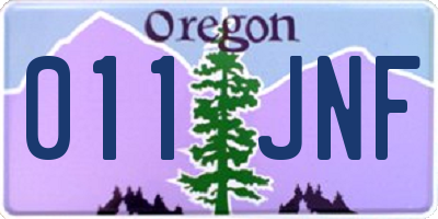 OR license plate 011JNF