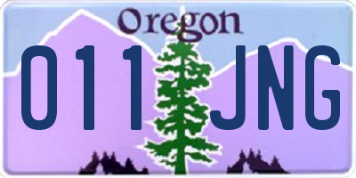 OR license plate 011JNG