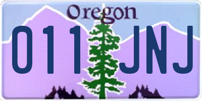 OR license plate 011JNJ