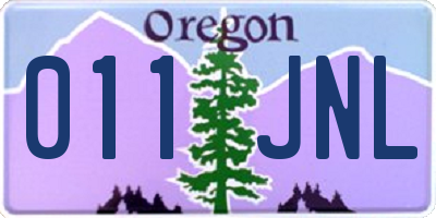 OR license plate 011JNL