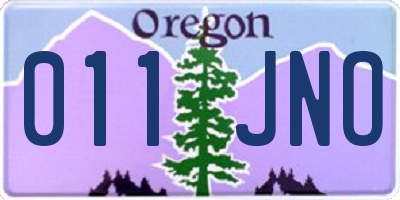 OR license plate 011JNO
