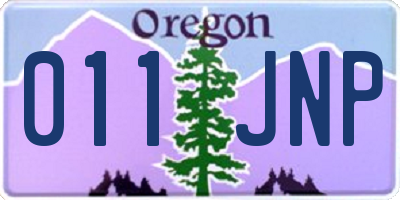 OR license plate 011JNP