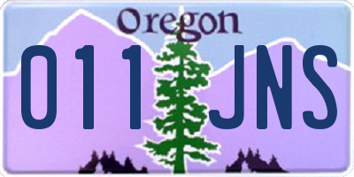 OR license plate 011JNS