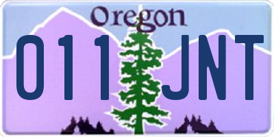 OR license plate 011JNT