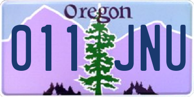 OR license plate 011JNU