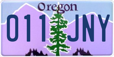 OR license plate 011JNY