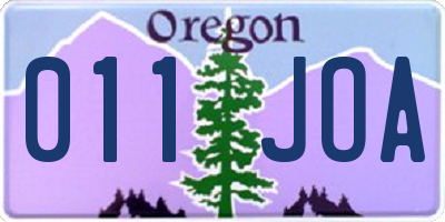 OR license plate 011JOA