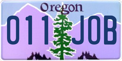 OR license plate 011JOB