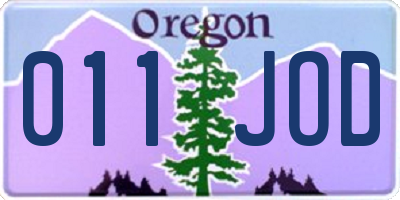 OR license plate 011JOD