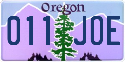 OR license plate 011JOE