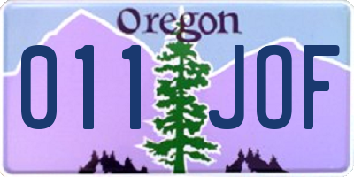 OR license plate 011JOF