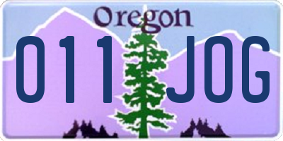 OR license plate 011JOG
