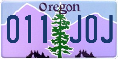 OR license plate 011JOJ