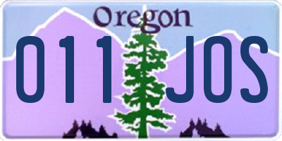 OR license plate 011JOS