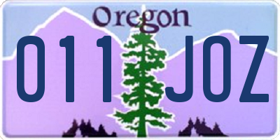 OR license plate 011JOZ