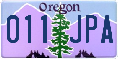 OR license plate 011JPA